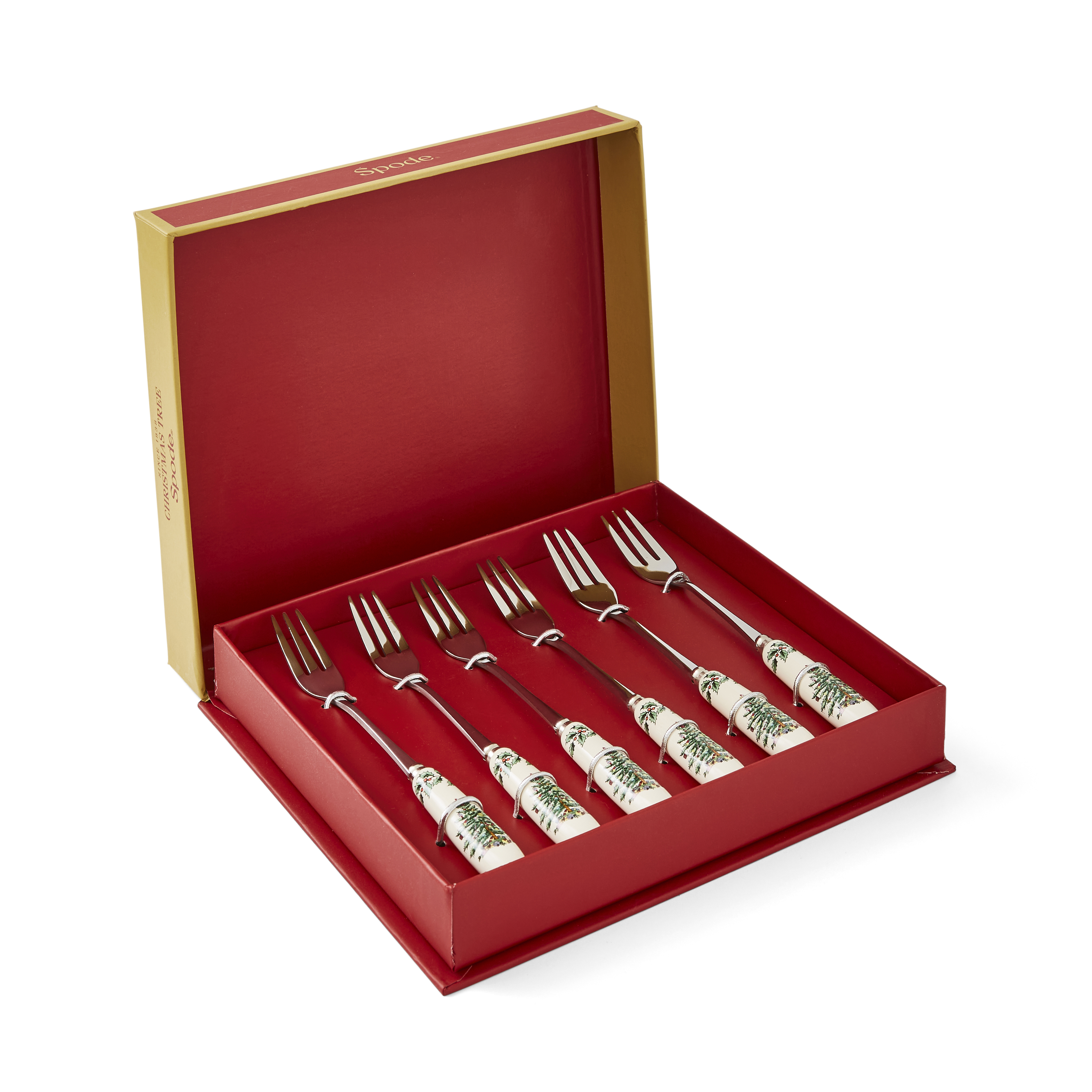 Christmas Tree Pastry Forks Set of 6 image number null